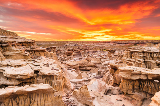 Bisti Badlands, New Mexico, USA hoodoo rock formations