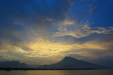 sunset and sunrise are natural beauty at the end of the night and dusk gives perfect color to the sky so the clouds look beautiful to be seen with a beach background.