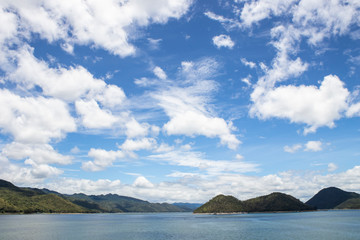 A dam with a clear sky Have a fresh feeling