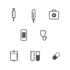 Medical Icons on white background. Vector icon