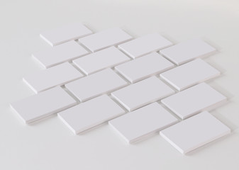 Mockup of business cards at white textured background.