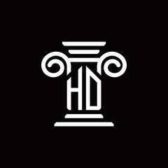 HD monogram logo with pillar style design template