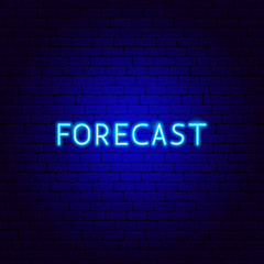Fototapeta na wymiar Forecast Neon Text