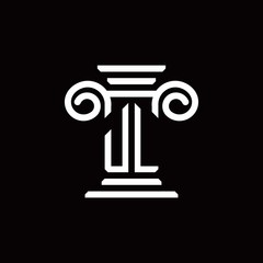 JL monogram logo with pillar style design template