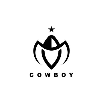 Cowboy symbol logo design vector template