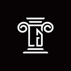 LG monogram logo with pillar style design template