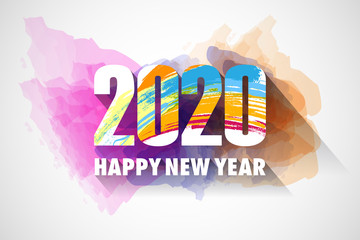 easy to edit vector illustration of Happy New Year 2020 wishes seasonal greeting background