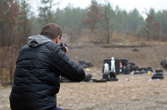 Unformal shooting range near Kiev.  Kiev Region, Ukraine