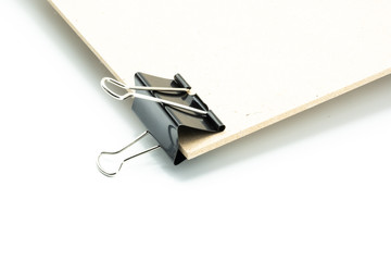 Large paper clip on white background