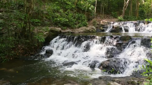 Waterfall in Namtok Samlan National Park in Saraburi province Thailand