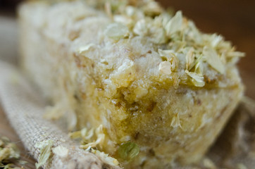 soap, pastries, still life, dessert, village, honey, hops, cinnamon, spices, milk, oatmeal, chocolate, flax, mint