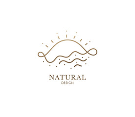 Sun and sea logo wave