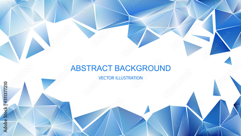 Poster blue polygonal pattern. shards of ice abstract geometric background. vector illustration
