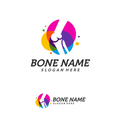 Colorful Bone logo design vector, Knee logo designs template, Creative design concept, logotype element for template