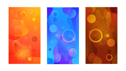 Modern design template with liquid background for paper design. Vector gradient abstract brochure. Abstract blue liquid background. Set of minimal cover templates. Modern gradient shapes composition.