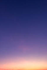 Evening sky with clouds background ,dusk sky vertical