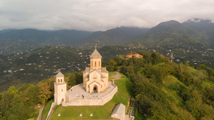 Fototapeta na wymiar Aerial view of Sameba Church near Batumi in Georgia