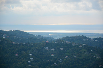 Panoramic view from Sameba Church near Batumi in Georgia
