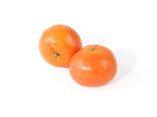 Mandarin orange on white background