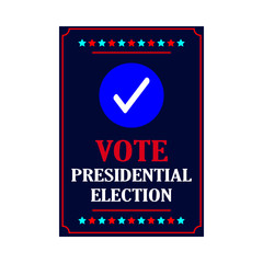 Vote day, November 3. Presidential Election 2020 in United States. Patriotic american element for poster, card, banner and background. Vector illustration