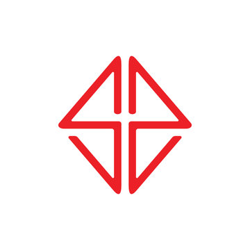 letter ss square geometric line logo vector