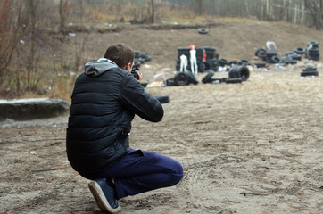 Unformal shooting range near Kiev.  Kiev Region, Ukraine