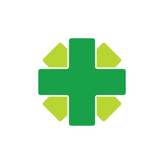 plus medical green geometric design logo vector