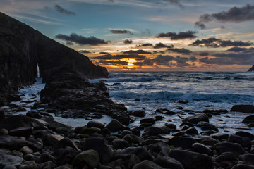 sunset over the sea