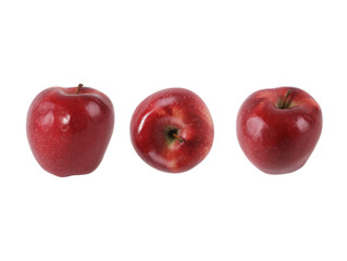 Red apples on a white background