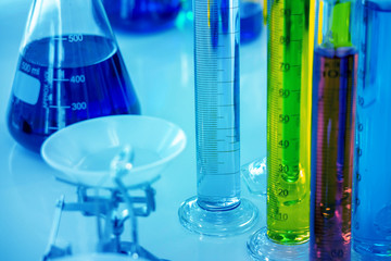 concept of medical, chemicals or scientific laboratory research and Innovation in the laboratory. Scientific equipment for laboratory use Various laboratory equipment for laboratories