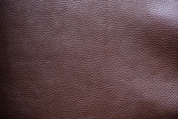 Fototapeta premium Genuine dark brown full grain leather texture