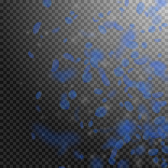 Dark blue flower petals falling down. Captivating 
