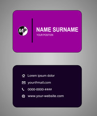 Business card design vector simple identity