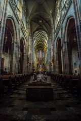 Fototapeta na wymiar Prague, Czech Republic: the interior of the St. Vitus Cathedral