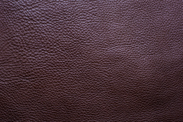 Genuine dark brown full grain leather texture