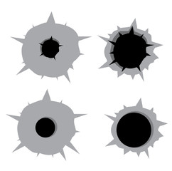 bullet hole set vector illustration