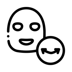 Wrinkle Face Mask Icon Vector. Outline Wrinkle Face Mask Sign. Isolated Contour Symbol Illustration