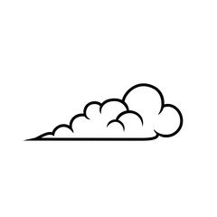 Line art cloud vector design element. Cloud silhouette vector design