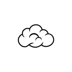 Line art cloud vector design element. Cloud silhouette vector design