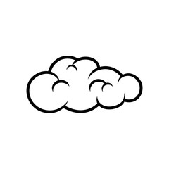Line art cloud vector design element. Cloud silhouette vector design