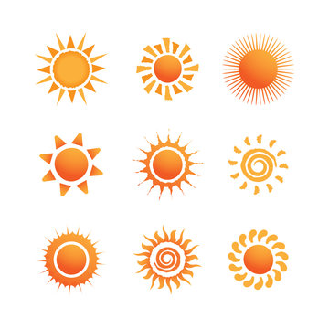 sun logo vector design template. sun icon element collection.