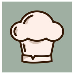 Chef hat icon vector simple design