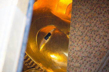 Reclining Buddha gold statue in Wat  Phra Chettuphon Wimon Mangkhalaram (Wat pho), Bangkok, Thailand