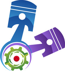 Car engine piston logo