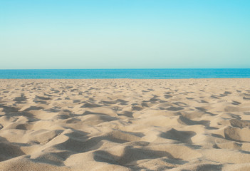 Fototapeta na wymiar sandy sea coast with white sand