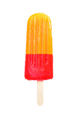 orange and red popsicle isolated on white background