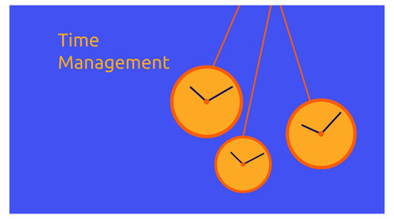 time management theme background. with clock and blank background items. vector template