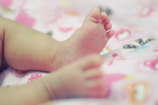 Cute little baby feet