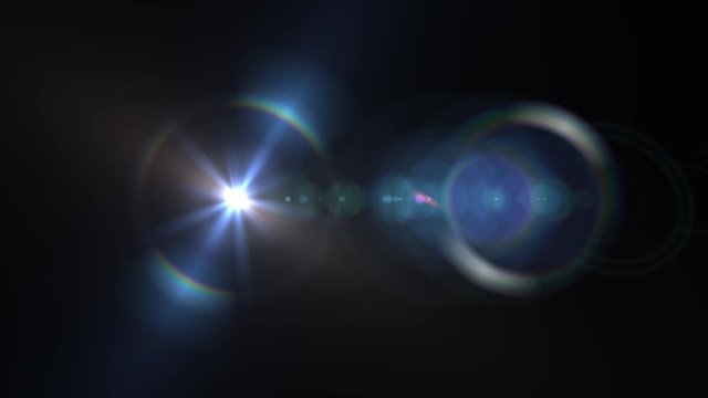 4K Light horizontal green flare moving and rotate lights optical lens flares shiny animation art background. Motion graphic natural lighting lamp rays effect. For Presetation background.