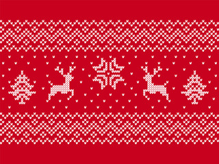 Christmas print. Knit seamless pattern. Vector illustration.
